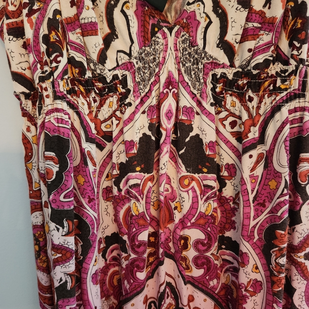 Lucky Brand BOHO Spaghetti Strap Dress.  Non wrinkle fabric.   Size S - Picture 3 of 5